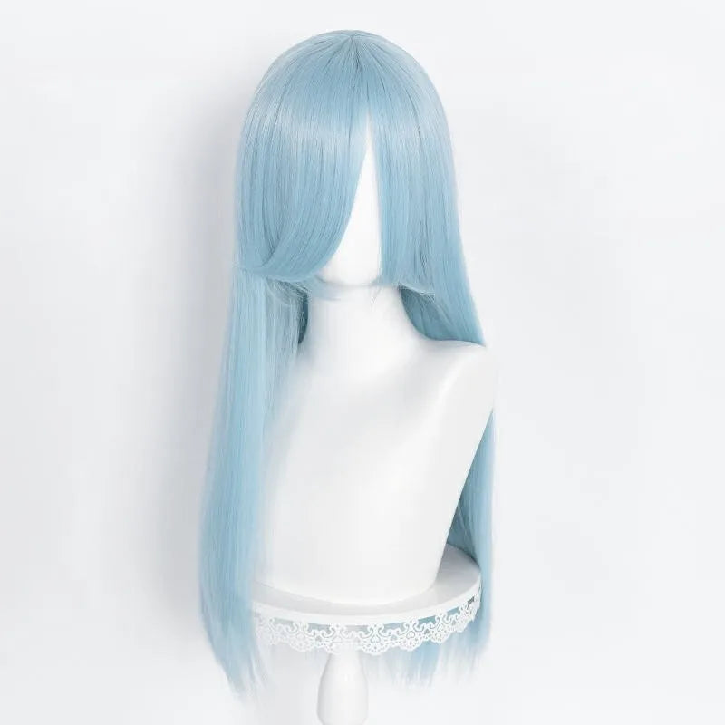 60cm Long Straight Multi Colors MSN Wig Synthetic Anime Halloween Party Heat Resistant Cosplay Hair Wigs With Bangs