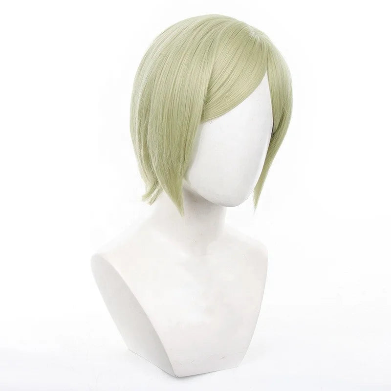 High Quality Jujutsu Kaisen Cosplay 35cm Short Light Green Nanami Kento Peluca Synthetic Anime Heat Resistant Cosplay Wig