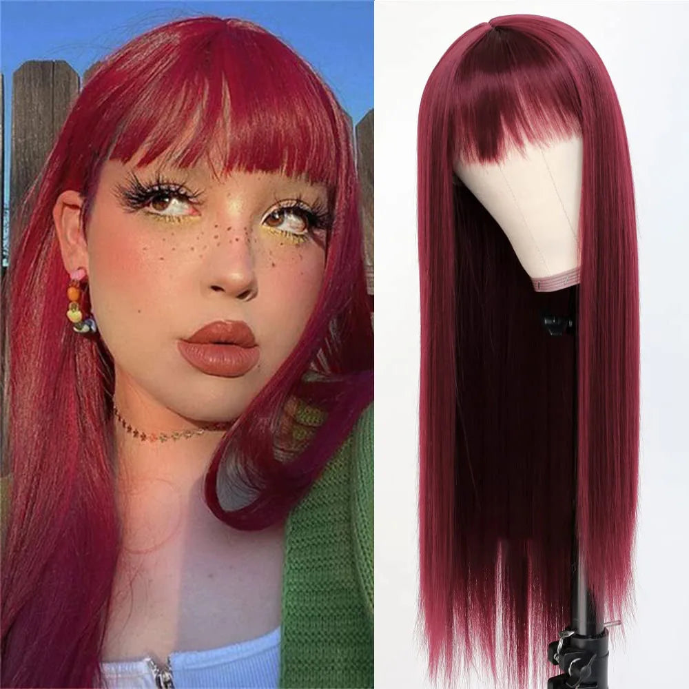 28inch Cosplay Wigs Multi Colors Straight Synthetic Wig Cosplay Heat Resistant  Anime Cosplay Wigs for Halloween Party