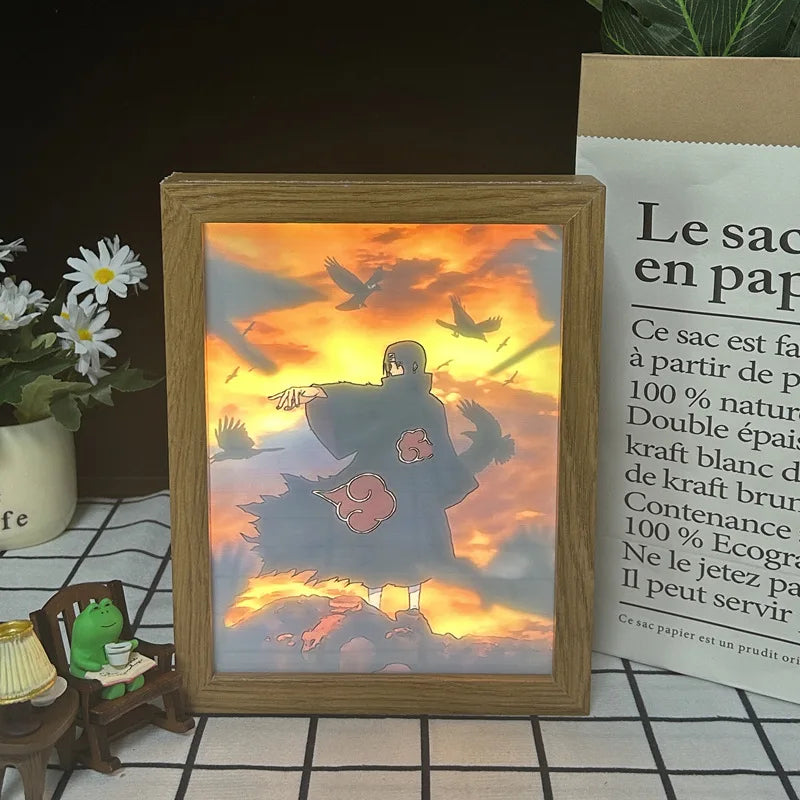 Cartoon Glow Poster Led Light Wall Art Painting Home Decor Anime Light Box Lamp Attack on Titan Anime Poster