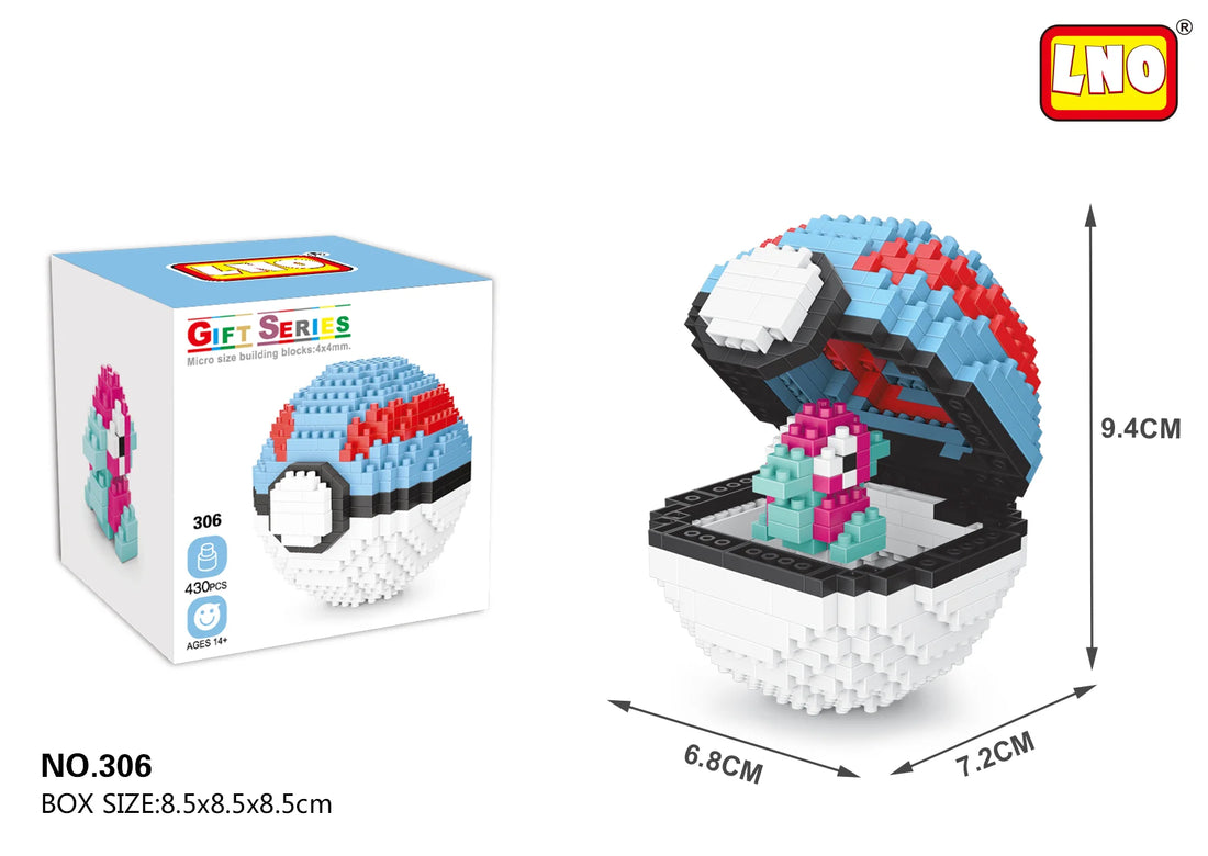 New Plastic Mini Block Micro Building Brick Anime Poke Pet Ball Construction and Model Toy for Kids Age 5 to 7 Years