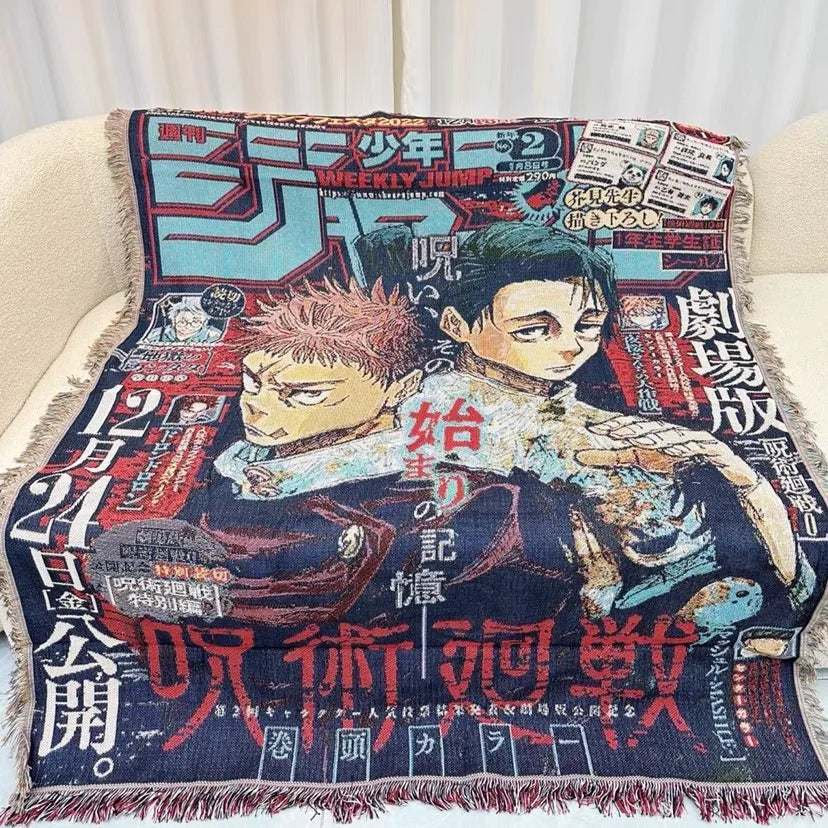Hot Models Personalized Cotton Polyester Tassel Jacquard Custom Anime Woven Tapestry Blanket Throw With Best Services