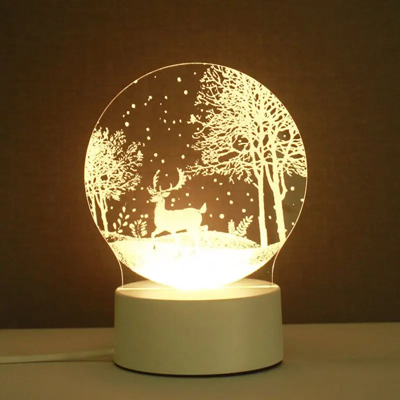 USB Photo Creative 3D Illusion Anime Lamparas Acrylic Light Table Desk Base LED Christmas Lamp Kid's Room Decor Night Light