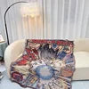 Custom Anime Jacquard Woven Throw With Tassel Recycled Cotton Outdoor Picnic Tapestry Blanket