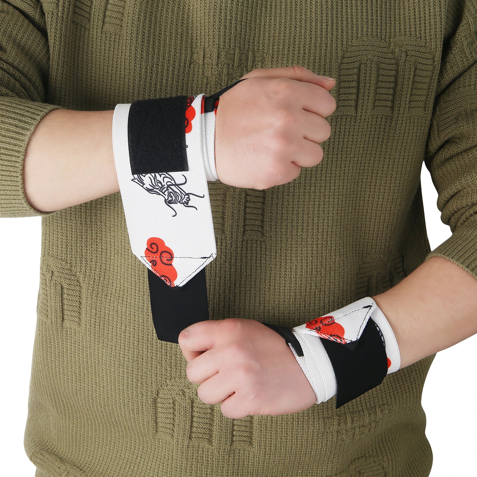 OEM Anime Berserk Weight Lifting Wrist Support Straps Anime Wrist Bands Weight Lifting Wrist Wraps with Thumb Loop