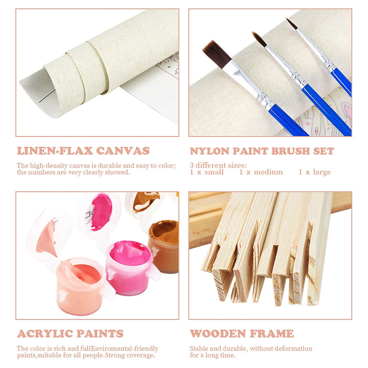 1pc 40x50 Frameless DIY Color Painting According to Numbers, Handmade for Leisure Anime, Bedroom Art Decoration Hanging Painting