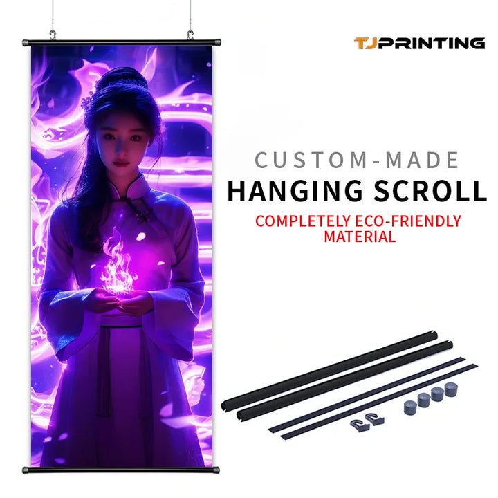 Wholesale Poster Banner Custom Printing Design Hanging Picture Cartoon Anime Wall Scroll for Decoration