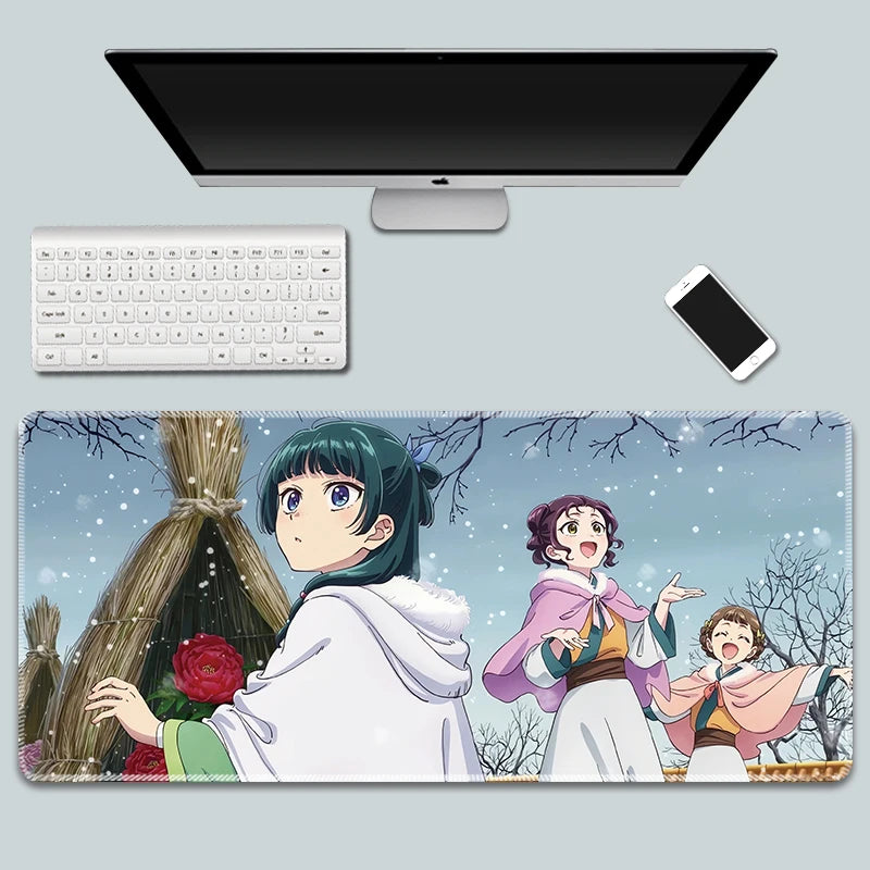 The Apothecary Diaries Gaming Mouse Pad Kawaii Colorful Extended for Mouse and Keyboard Non-Slip with Anime Cute Girl Design
