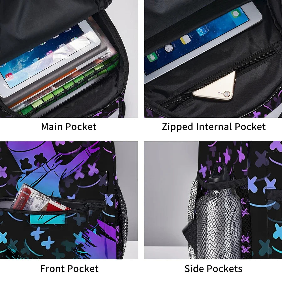 Best Gifts for Boys Girls Gradient Cartoon Anime School Backpacks 3D Design Waterproof Made of Polyester Lining for Children