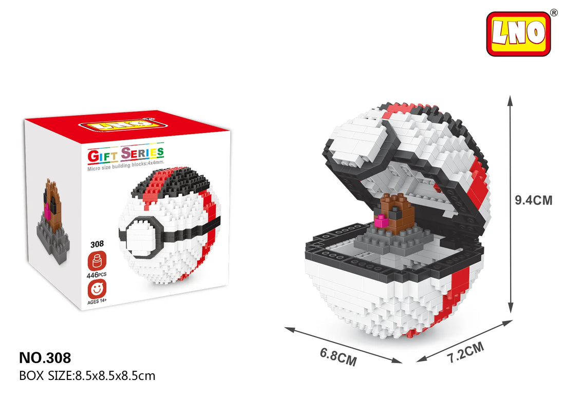 New Plastic Mini Block Micro Building Brick Anime Poke Pet Ball Construction and Model Toy for Kids Age 5 to 7 Years