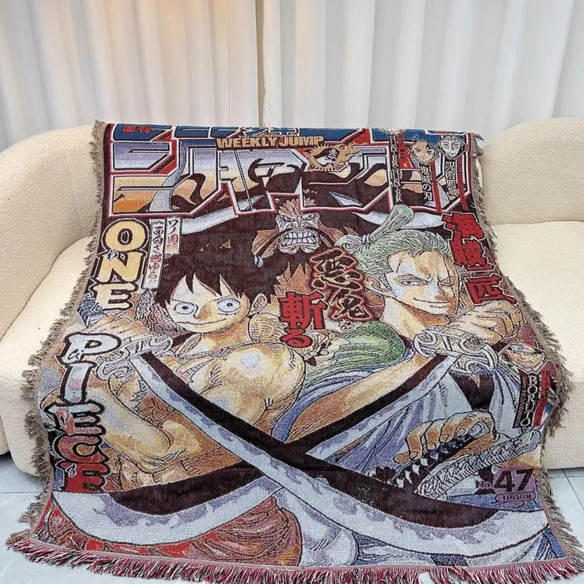 Hot Models Personalized Cotton Polyester Tassel Jacquard Custom Anime Woven Tapestry Blanket Throw With Best Services