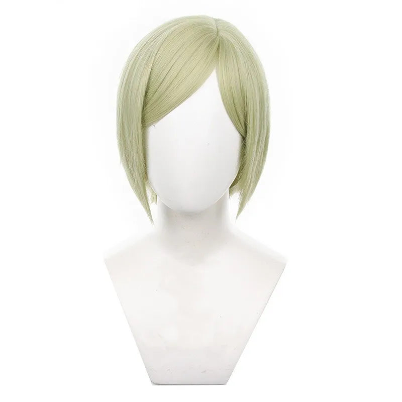 High Quality Jujutsu Kaisen Cosplay 35cm Short Light Green Nanami Kento Peluca Synthetic Anime Heat Resistant Cosplay Wig