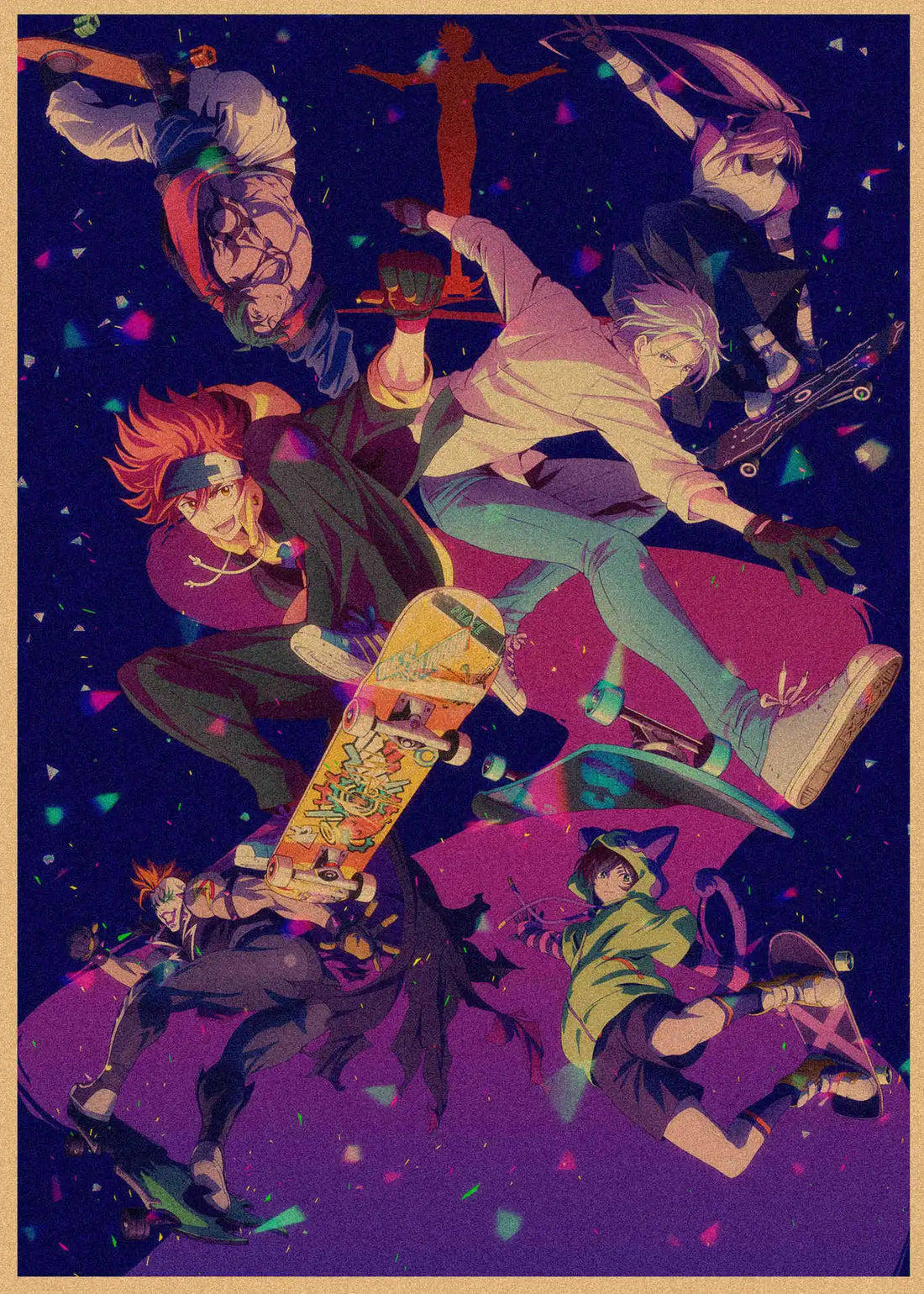 Japanese Sports Infinity Skateboard Kraft Paper Anime Poster Retro Decorative Wall Painting Mural 359