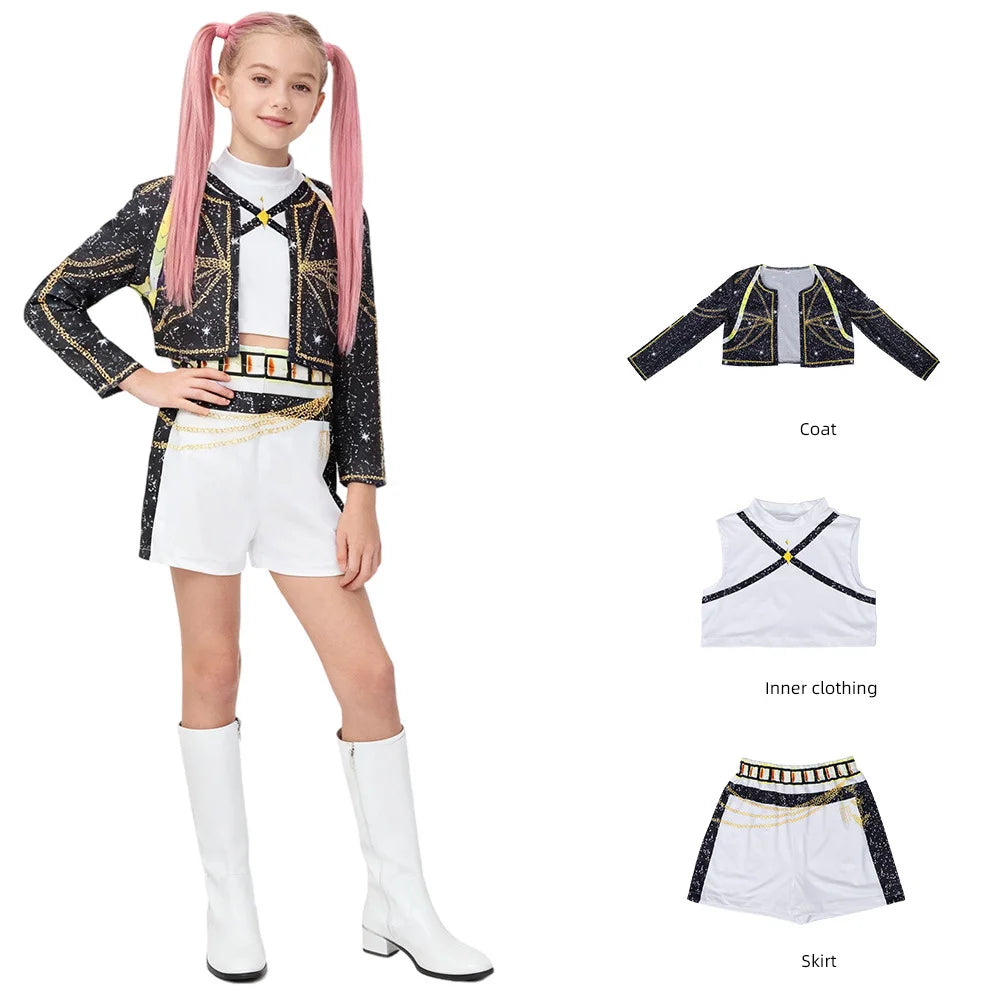 Bestsellers Anime TV Movies Costumes K-POP Demon Hunters Clothes Set Wearing Wig Halloween Carnival Easter Stage Costumes