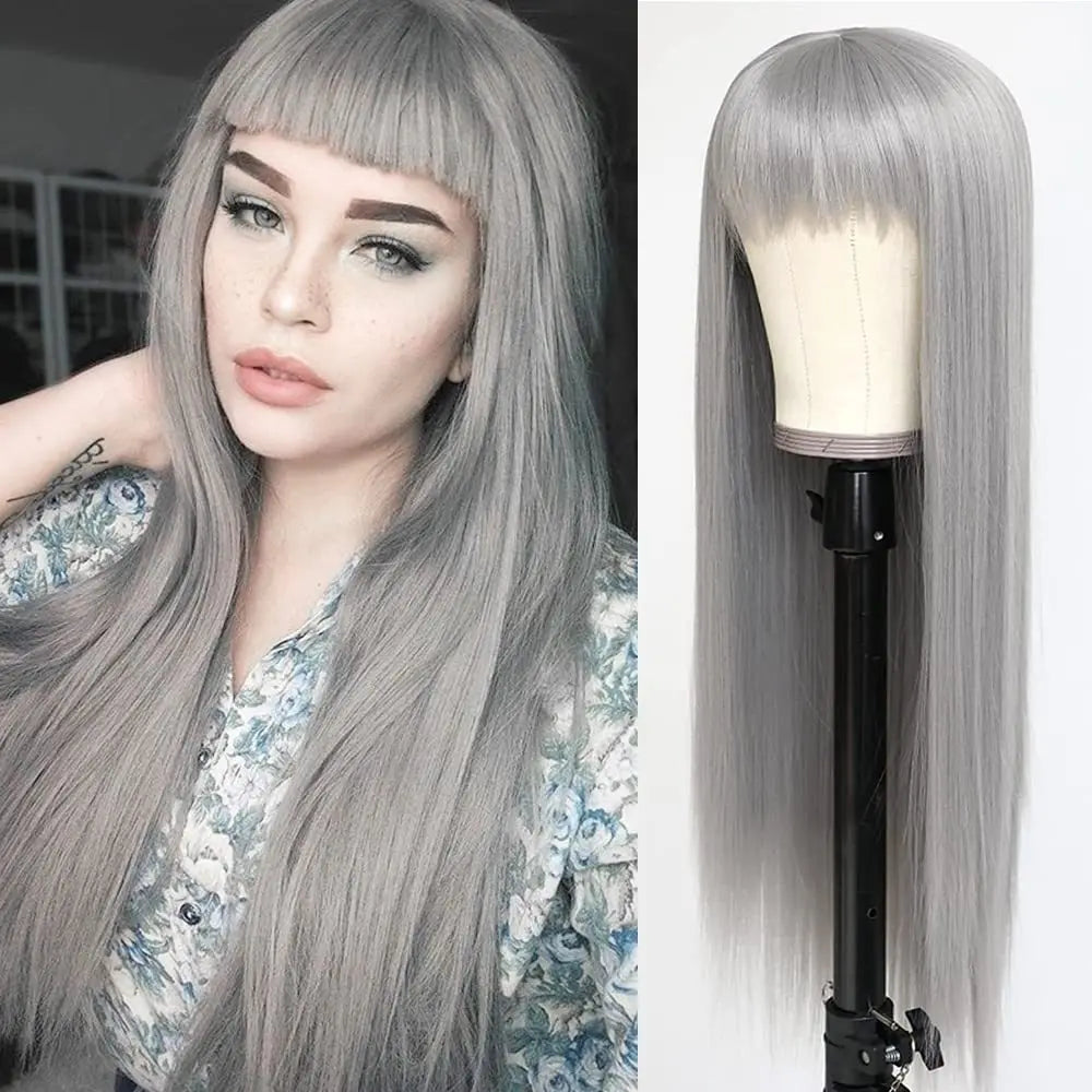 28inch Cosplay Wigs Multi Colors Straight Synthetic Wig Cosplay Heat Resistant  Anime Cosplay Wigs for Halloween Party