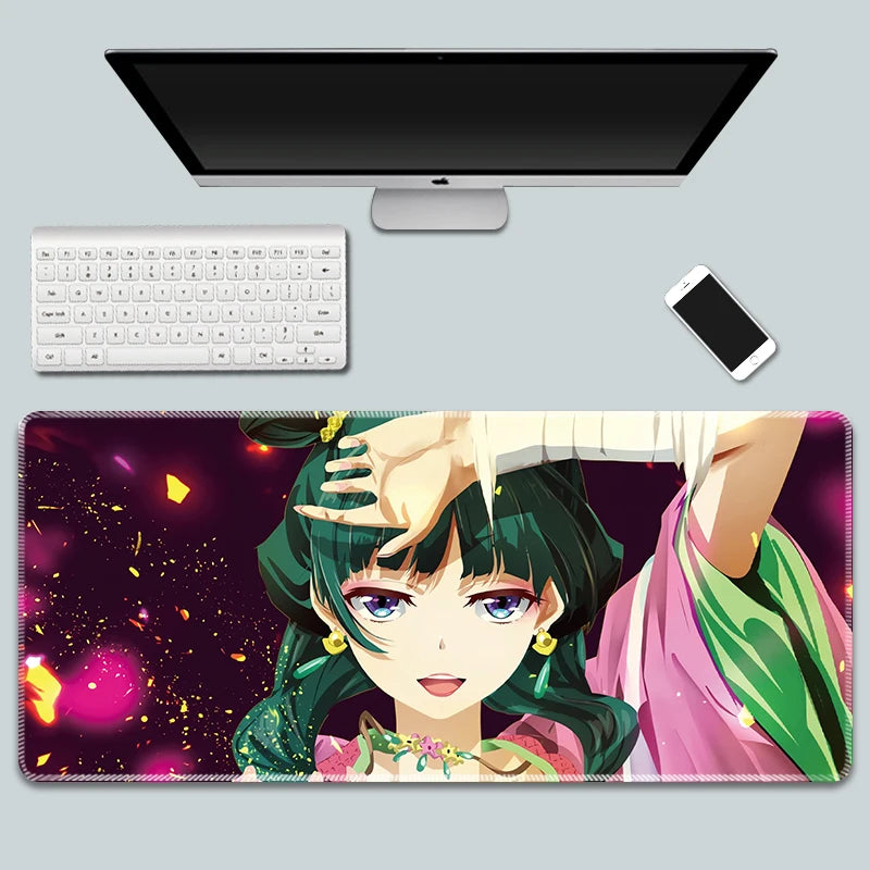 The Apothecary Diaries Gaming Mouse Pad Kawaii Colorful Extended for Mouse and Keyboard Non-Slip with Anime Cute Girl Design