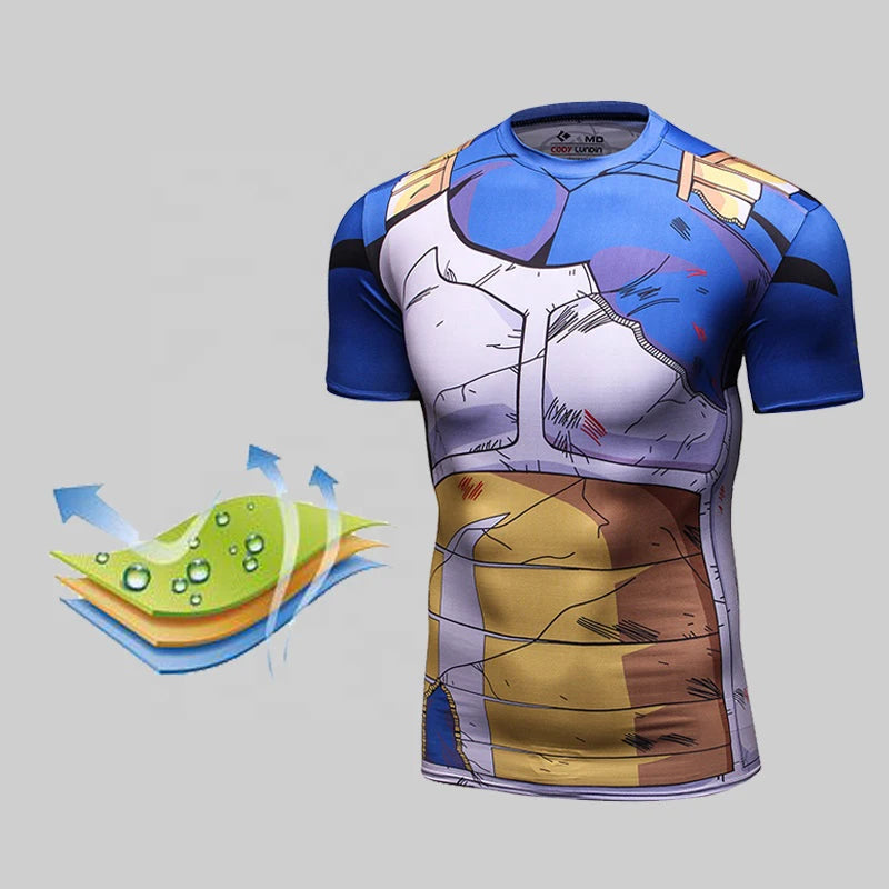 Fitness Bodybuilding Anime Clothing Mens All Over Printing T Shirts