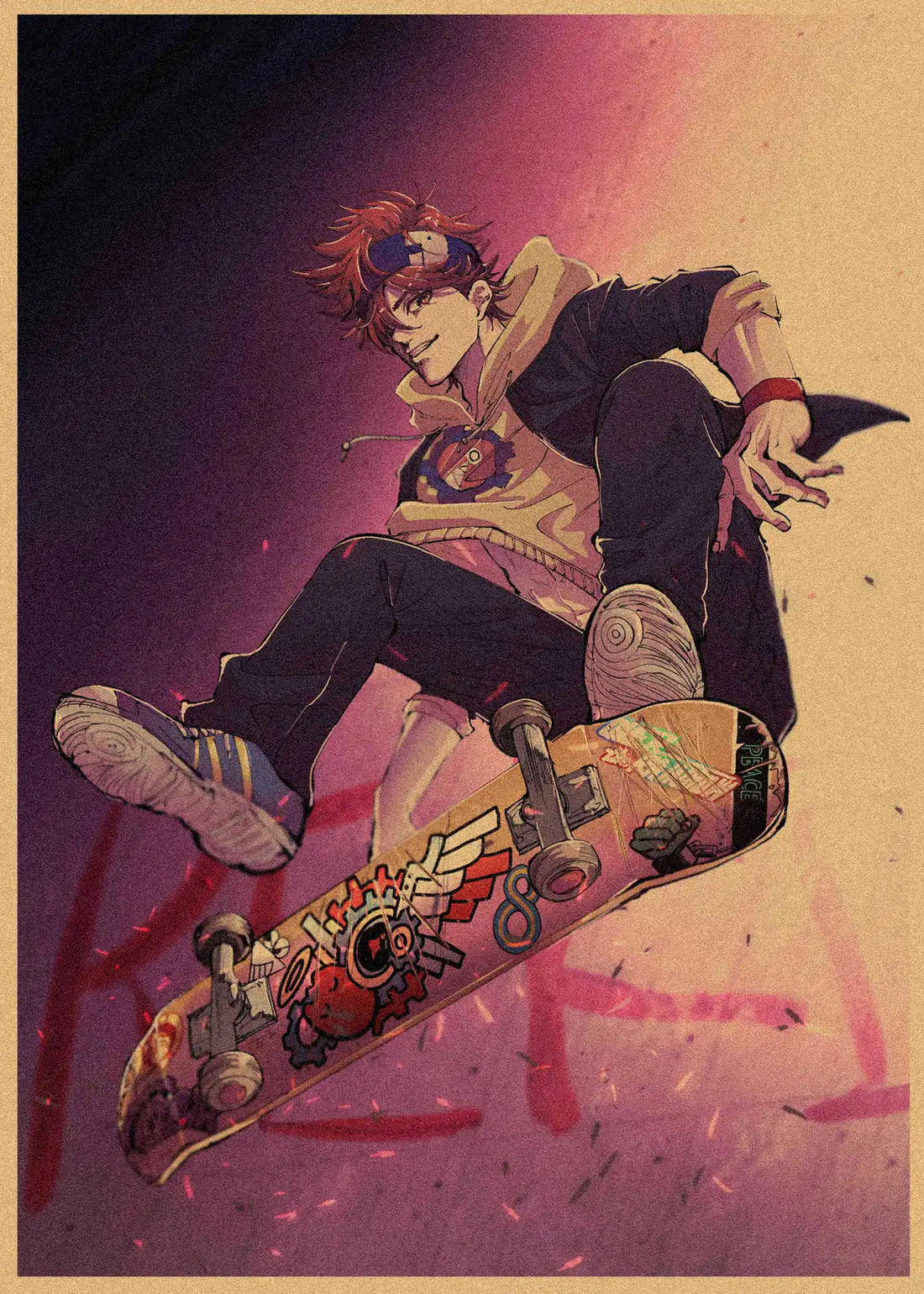 Japanese Sports Infinity Skateboard Kraft Paper Anime Poster Retro Decorative Wall Painting Mural 359