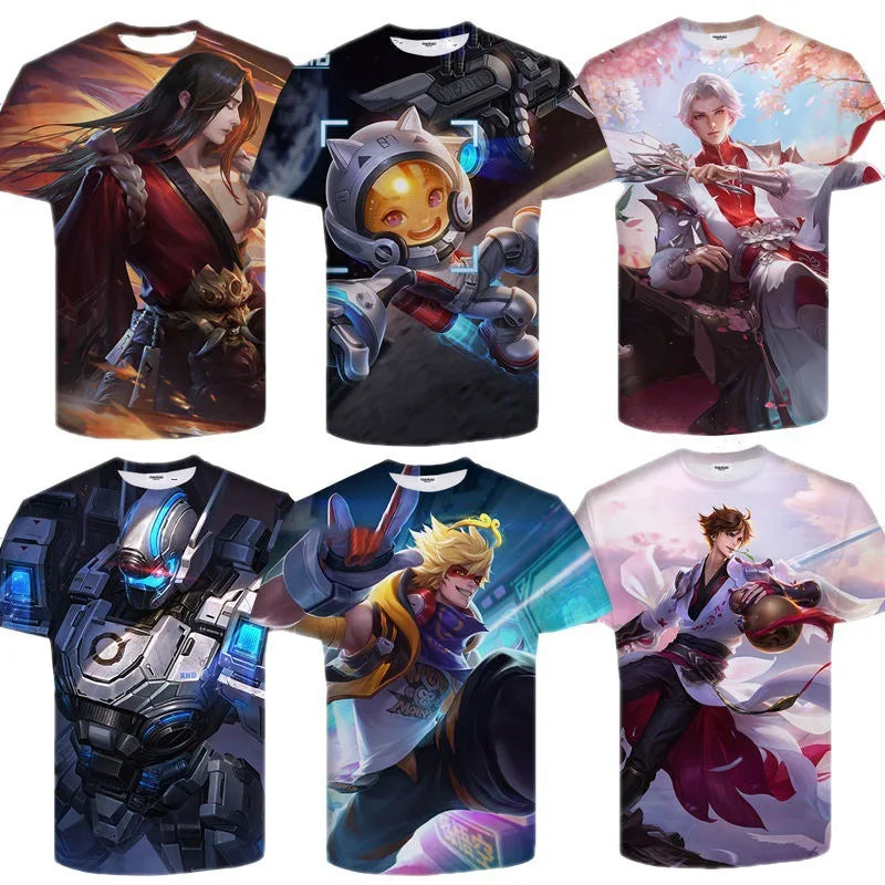 Evertop Custom Logo 3D Digital Printed Breathable Polyester Anime T-shirt for Men Women and Kids Short Sleeve O-Neck