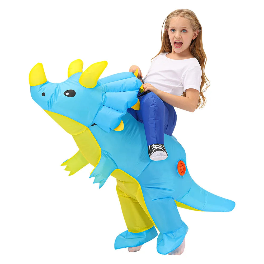 High Quality Children's Dinosaur Costume Set Anime Role Play Inflatable Suit Air Filling Custom Logo Printed All Party Supplies