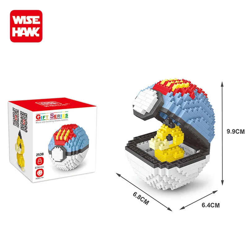 New Plastic Mini Block Micro Building Brick Anime Poke Pet Ball Construction and Model Toy for Kids Age 5 to 7 Years
