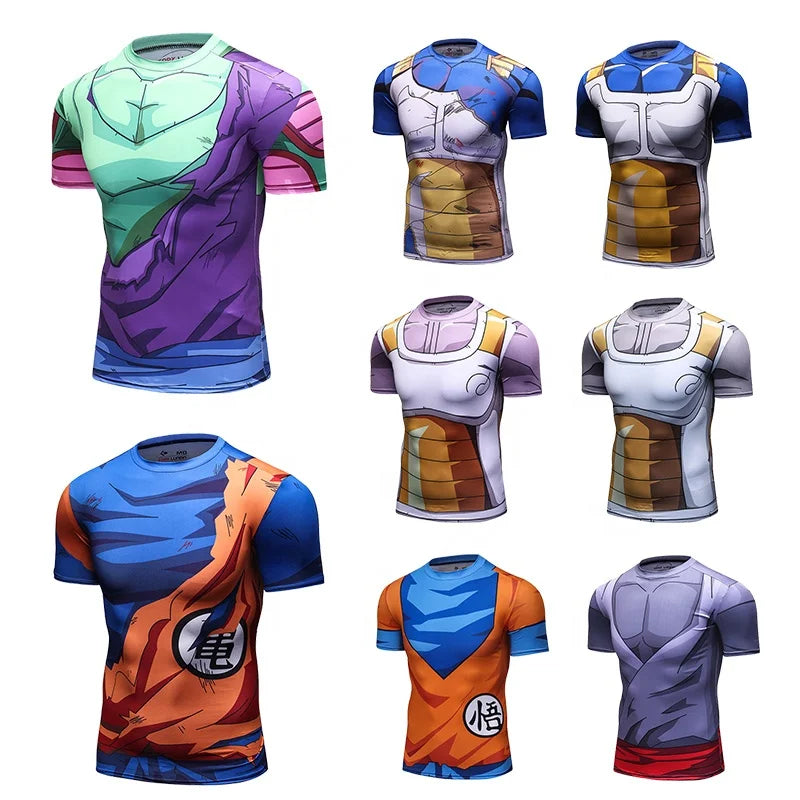 Fitness Bodybuilding Anime Clothing Mens All Over Printing T Shirts