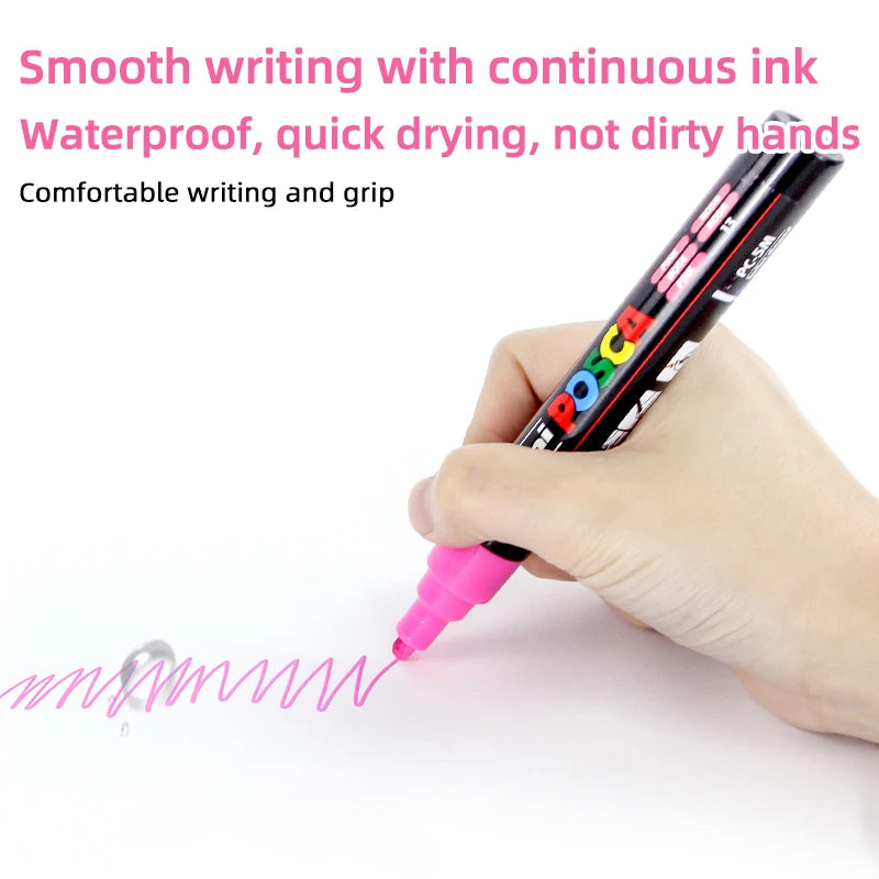 UNI POSCA Marker Pen 1M 3M 5M Full Range Bundle Set  Art Supplies Office Student Painting Anime Hand-Painted Stationery Graffiti
