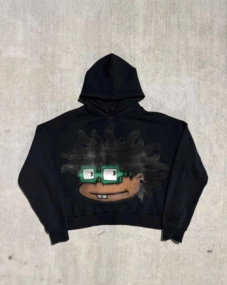 Hoodie Manufacturers for Clothing Brand Custom 350 GSM and 380 GSM 100% Cotton Oversized Anime Hoodie in Bulk US Sizes