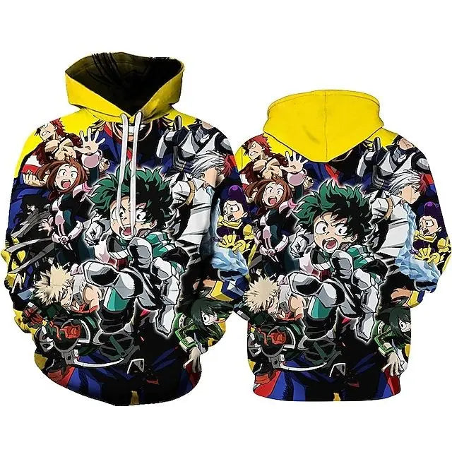 Hot 2025 New Shipping Graphic Sublimation Hoodie Sweatshirts Anime Hoodie Print All for Men Felpa Casual Woven Plain Dyed V-neck