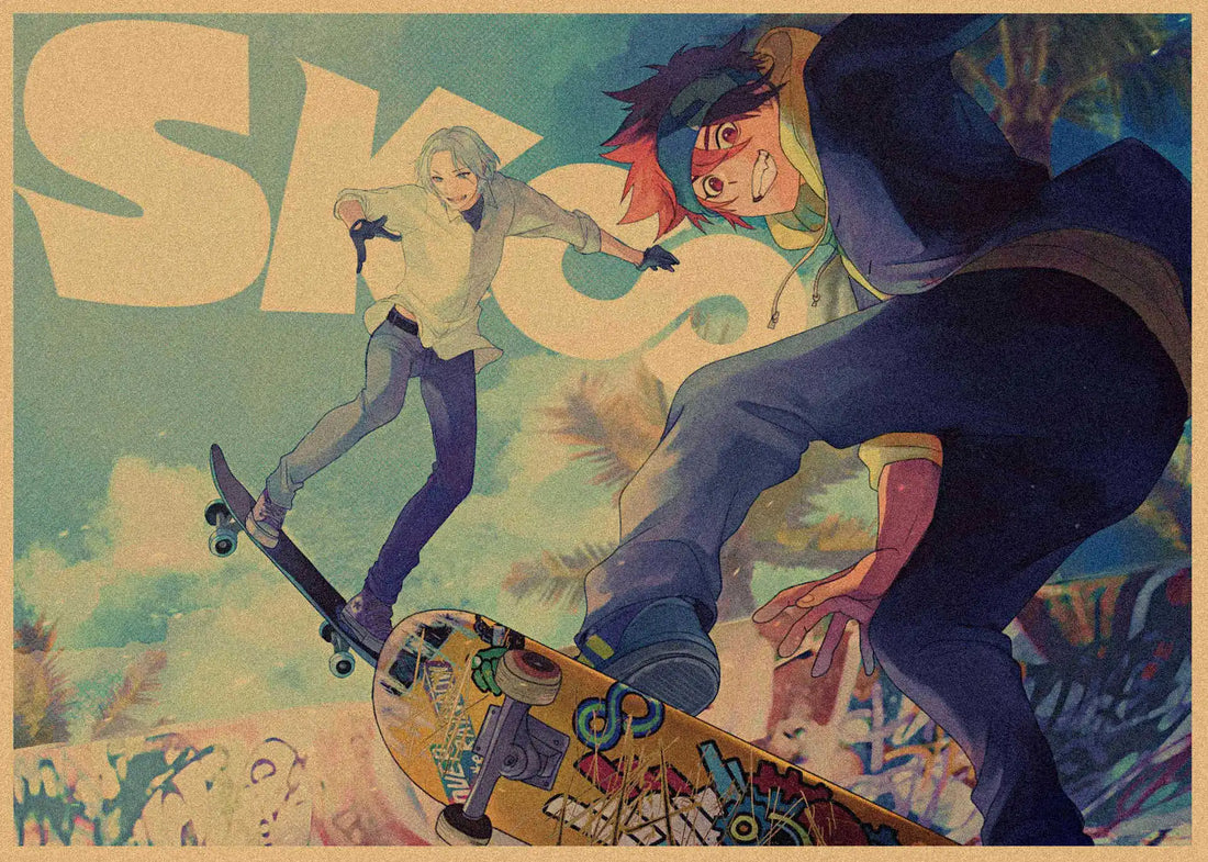 Japanese Sports Infinity Skateboard Kraft Paper Anime Poster Retro Decorative Wall Painting Mural 359