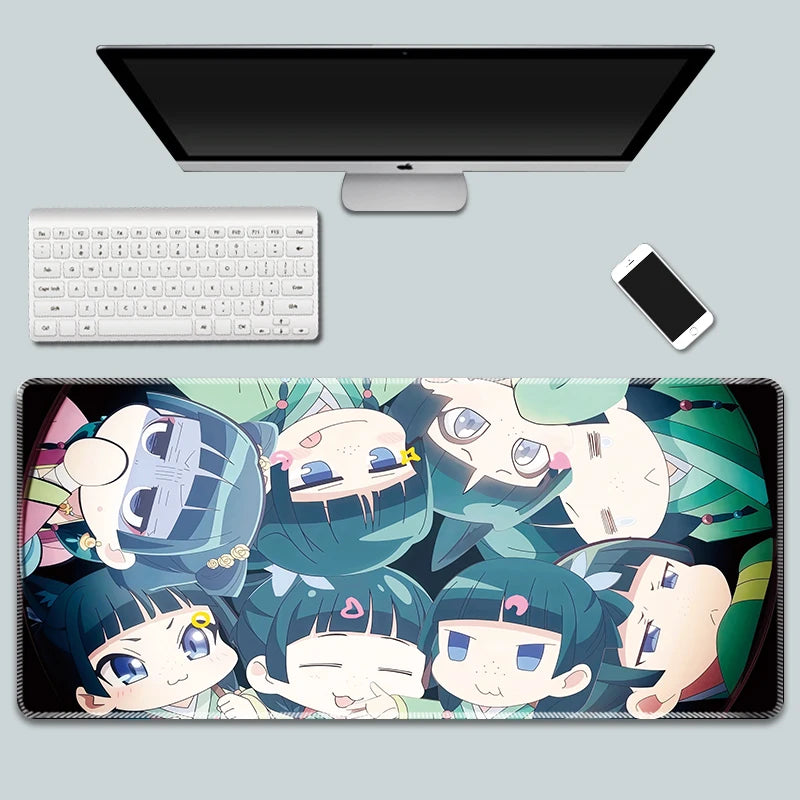The Apothecary Diaries Gaming Mouse Pad Kawaii Colorful Extended for Mouse and Keyboard Non-Slip with Anime Cute Girl Design