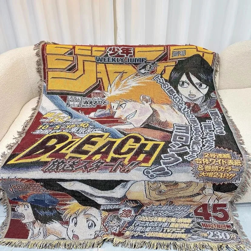 Hot Models Personalized Cotton Polyester Tassel Jacquard Custom Anime Woven Tapestry Blanket Throw With Best Services