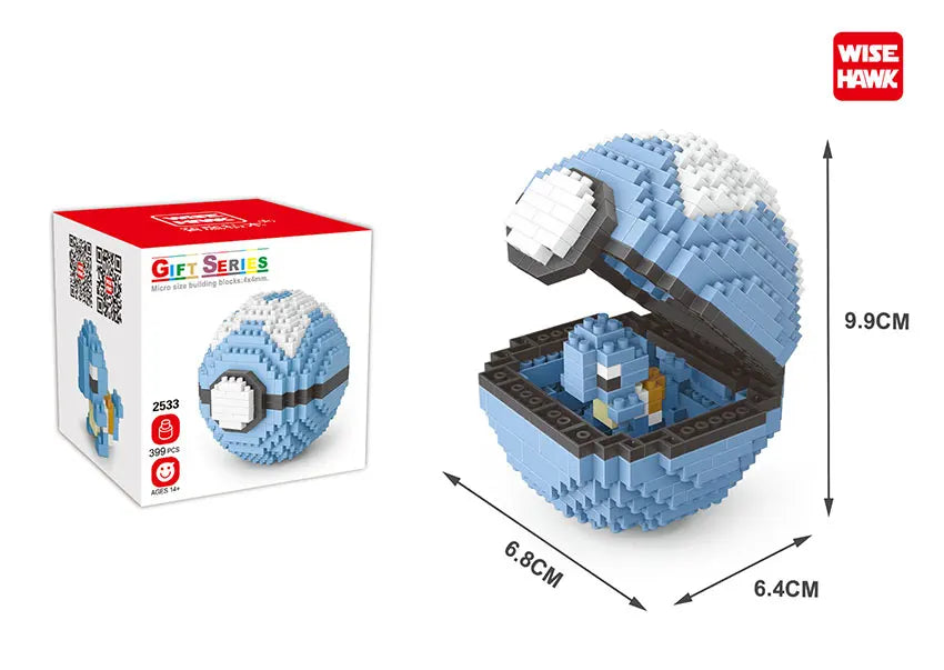 New Plastic Mini Block Micro Building Brick Anime Poke Pet Ball Construction and Model Toy for Kids Age 5 to 7 Years