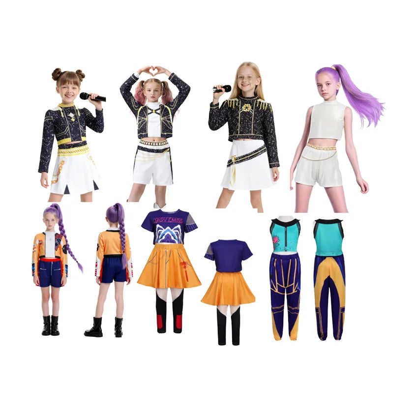 Bestsellers Anime TV Movies Costumes K-POP Demon Hunters Clothes Set Wearing Wig Halloween Carnival Easter Stage Costumes