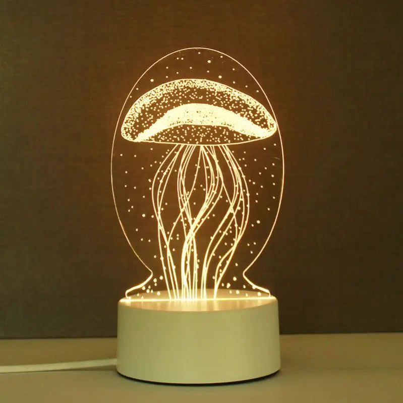 USB Photo Creative 3D Illusion Anime Lamparas Acrylic Light Table Desk Base LED Christmas Lamp Kid's Room Decor Night Light