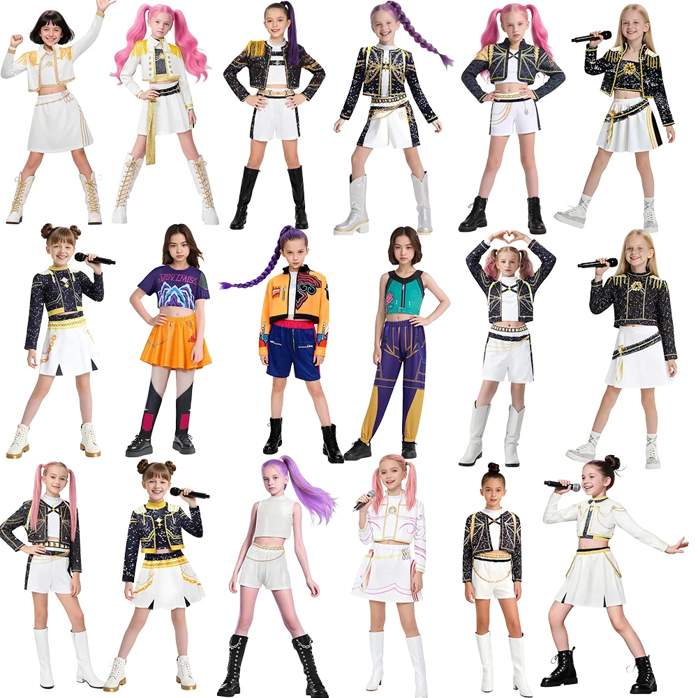 Bestsellers Anime TV Movies Costumes K-POP Demon Hunters Clothes Set Wearing Wig Halloween Carnival Easter Stage Costumes