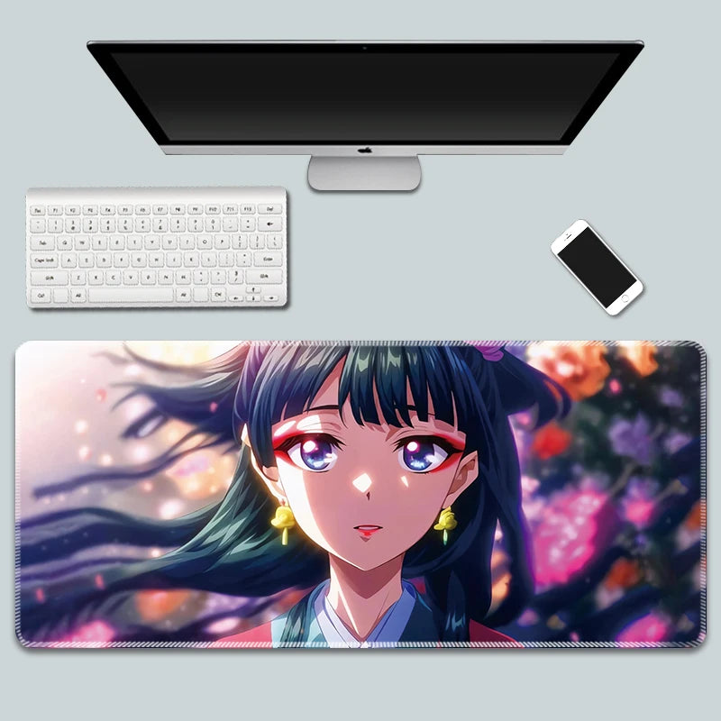 The Apothecary Diaries Gaming Mouse Pad Kawaii Colorful Extended for Mouse and Keyboard Non-Slip with Anime Cute Girl Design