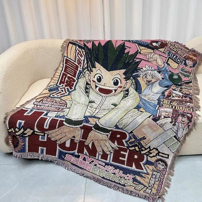 Hot Models Personalized Cotton Polyester Tassel Jacquard Custom Anime Woven Tapestry Blanket Throw With Best Services