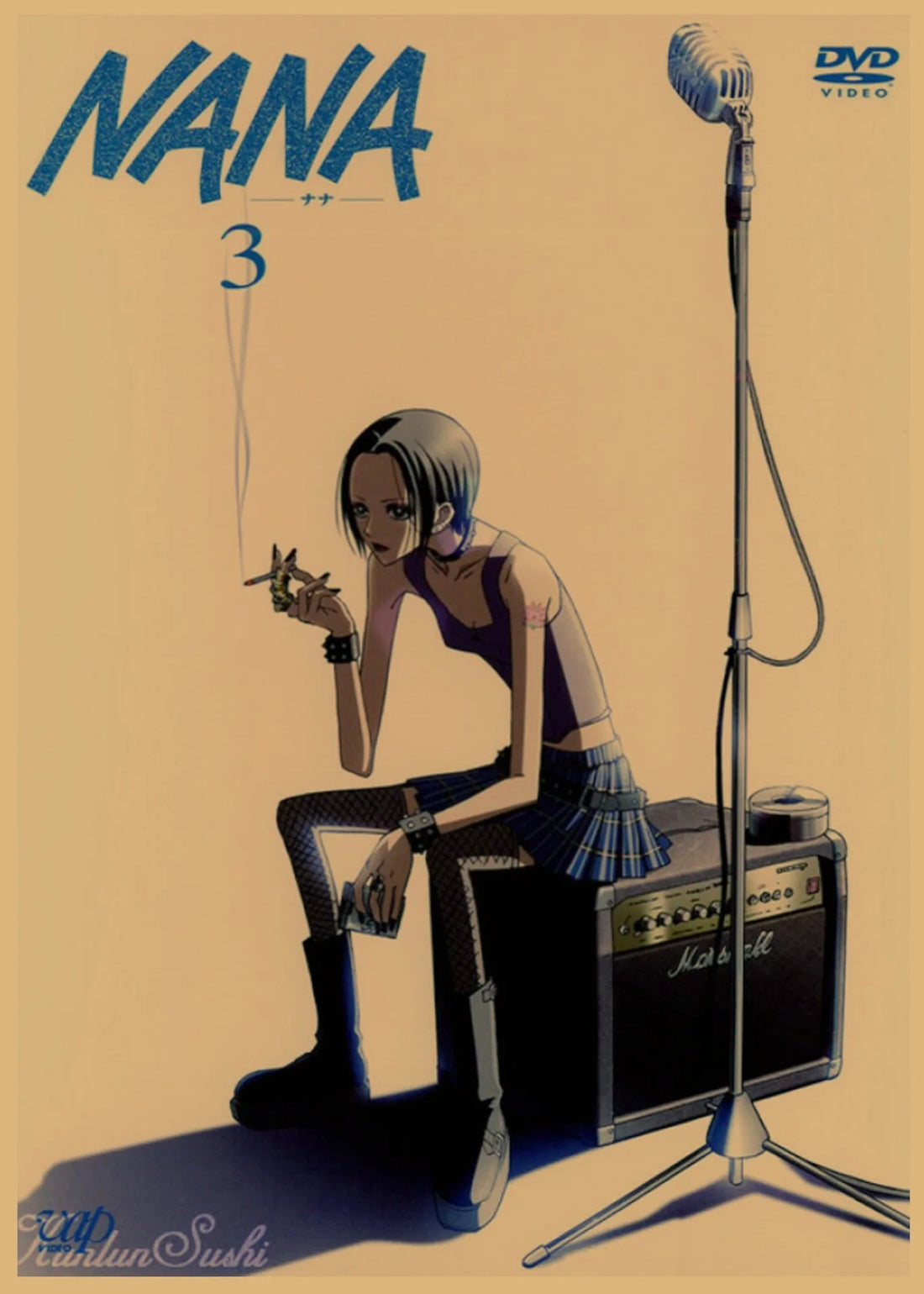 NANA Yasawa Japanese Retro Kraft Paper Anime Poster Bar Cafe Decoration Wall Painting 142