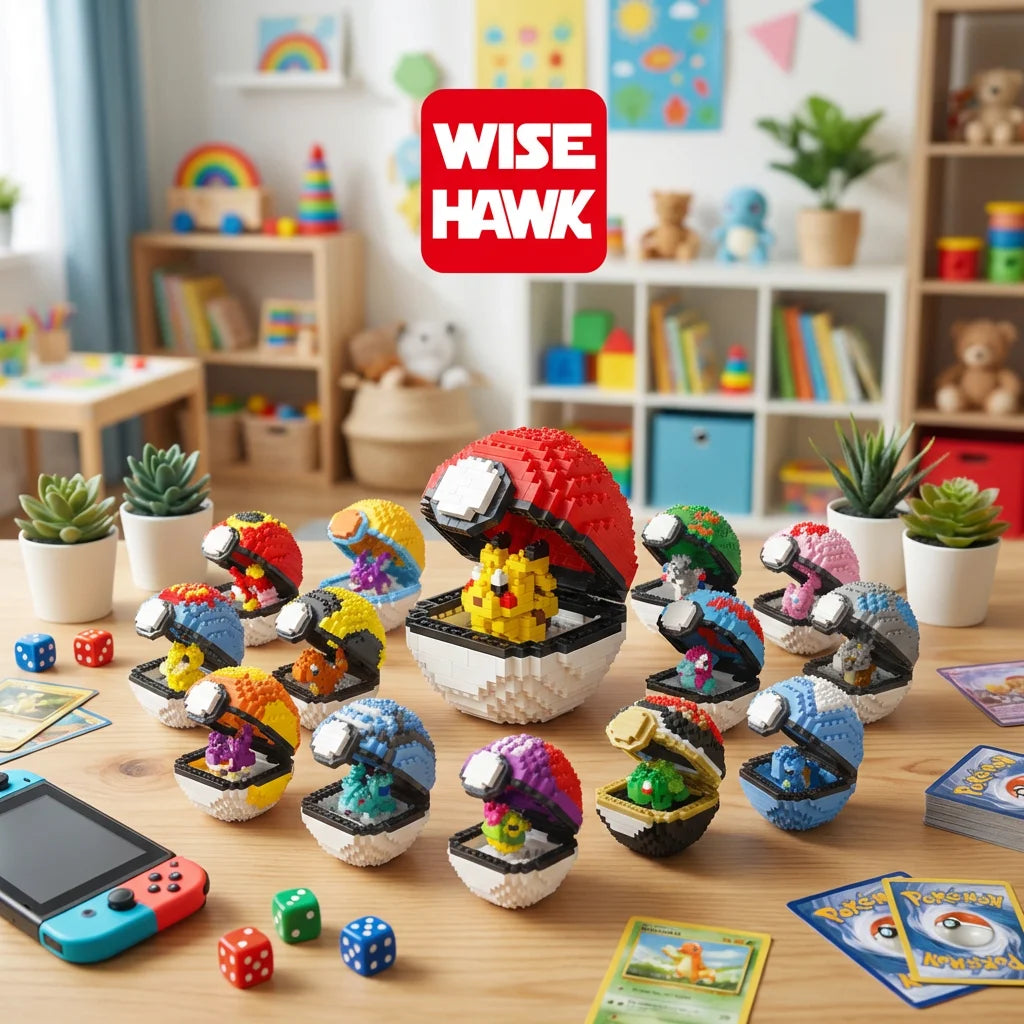 New Plastic Mini Block Micro Building Brick Anime Poke Pet Ball Construction and Model Toy for Kids Age 5 to 7 Years