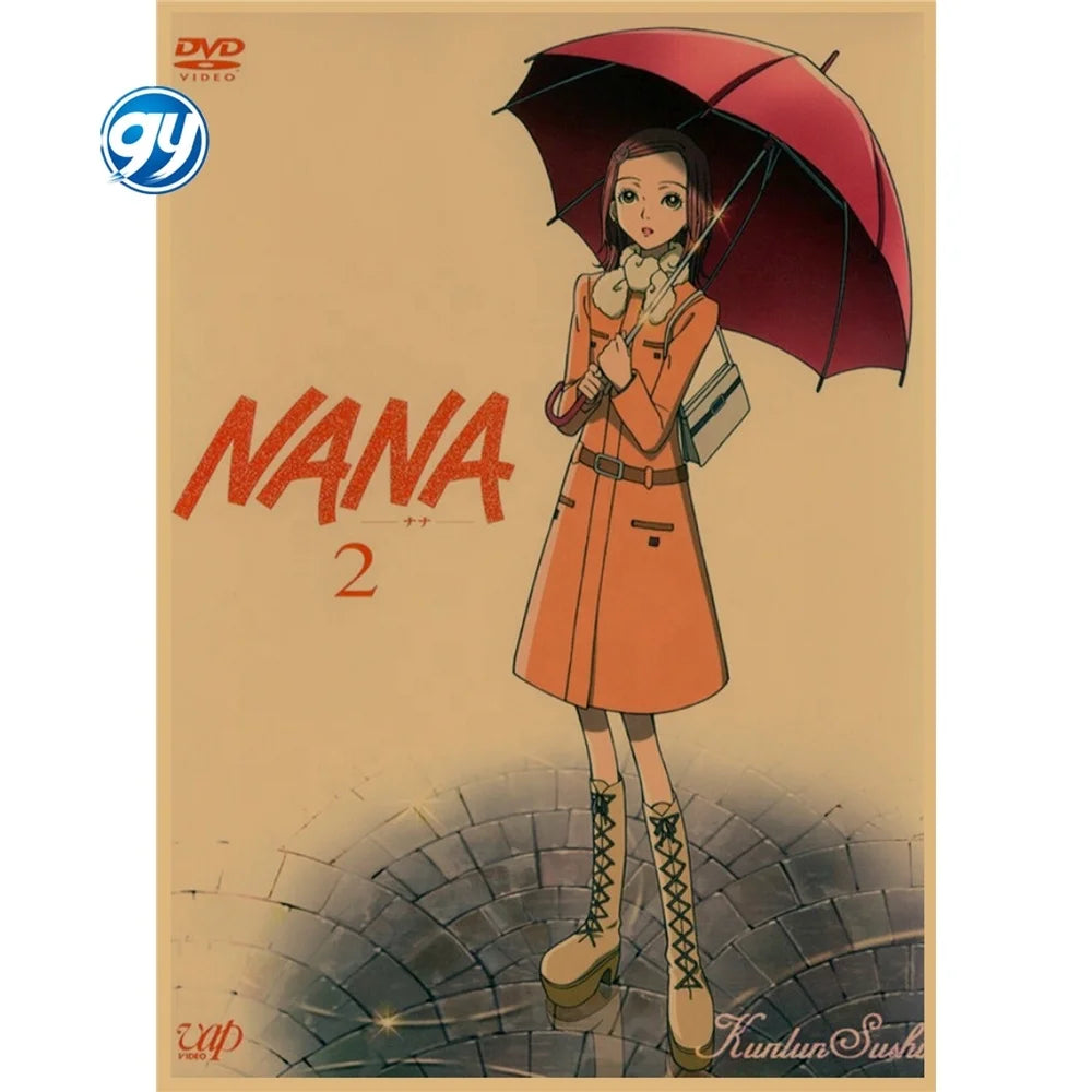NANA Yasawa Japanese Retro Kraft Paper Anime Poster Bar Cafe Decoration Wall Painting 142