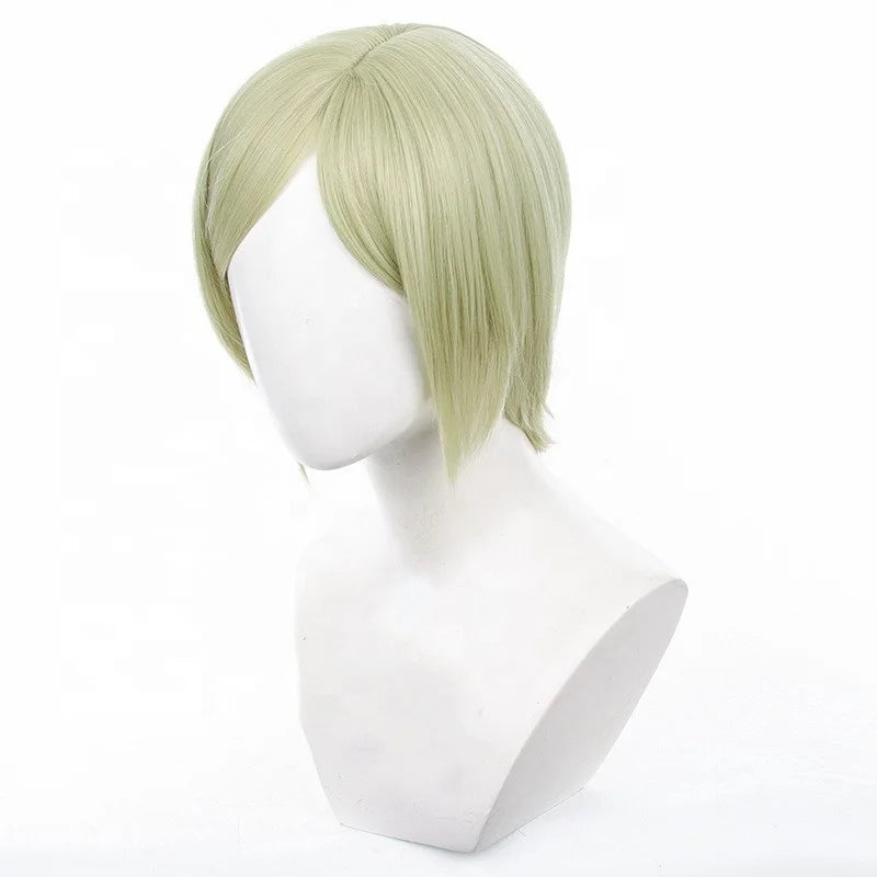 High Quality Jujutsu Kaisen Cosplay 35cm Short Light Green Nanami Kento Peluca Synthetic Anime Heat Resistant Cosplay Wig