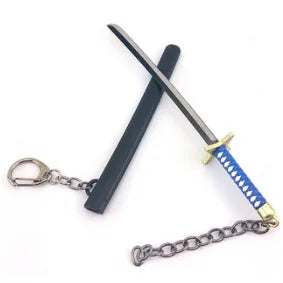 17cm Japanese Anime Kurosaki Ichigo Metal Weapon Pendant Keychain Bleach Sword Key Chain