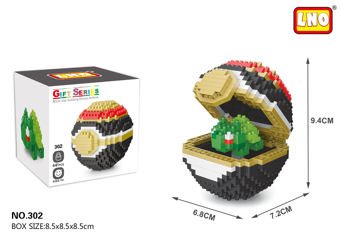 New Plastic Mini Block Micro Building Brick Anime Poke Pet Ball Construction and Model Toy for Kids Age 5 to 7 Years