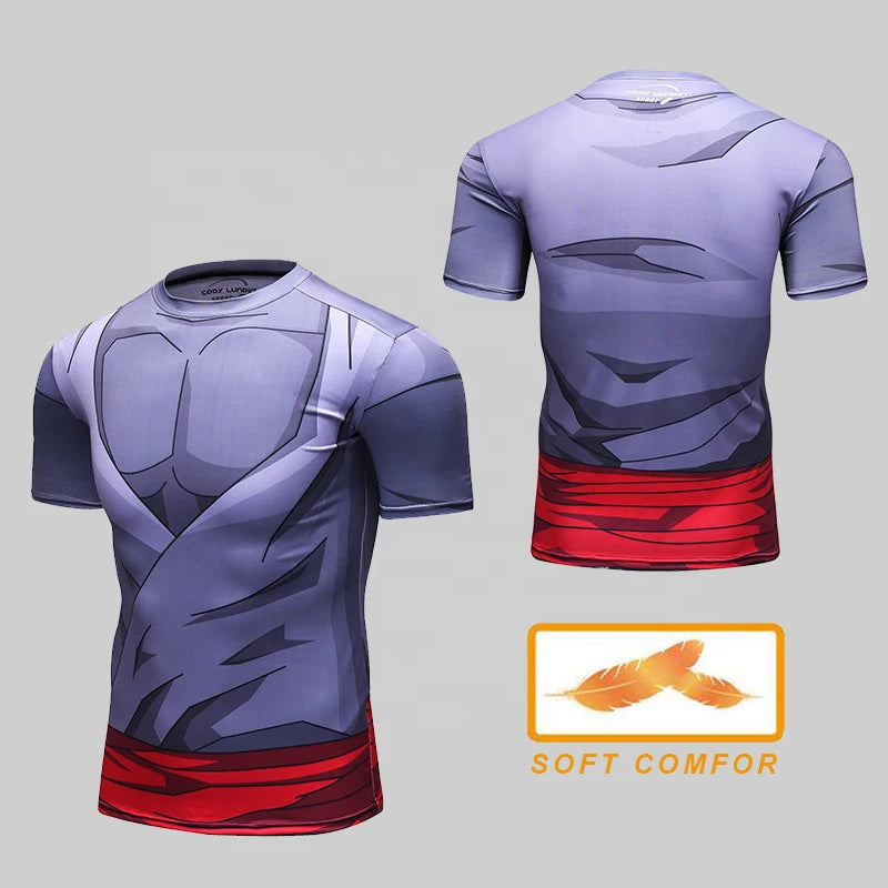 Fitness Bodybuilding Anime Clothing Mens All Over Printing T Shirts