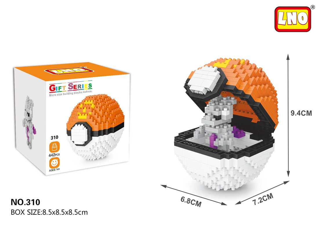 New Plastic Mini Block Micro Building Brick Anime Poke Pet Ball Construction and Model Toy for Kids Age 5 to 7 Years