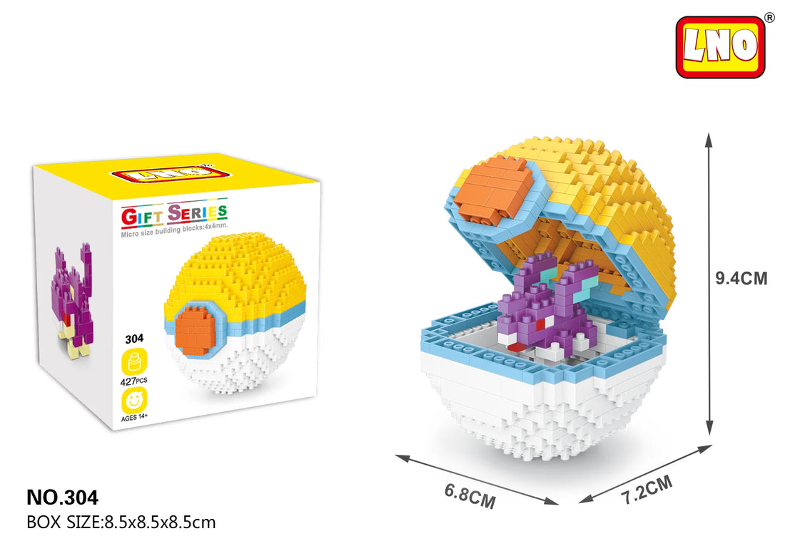 New Plastic Mini Block Micro Building Brick Anime Poke Pet Ball Construction and Model Toy for Kids Age 5 to 7 Years
