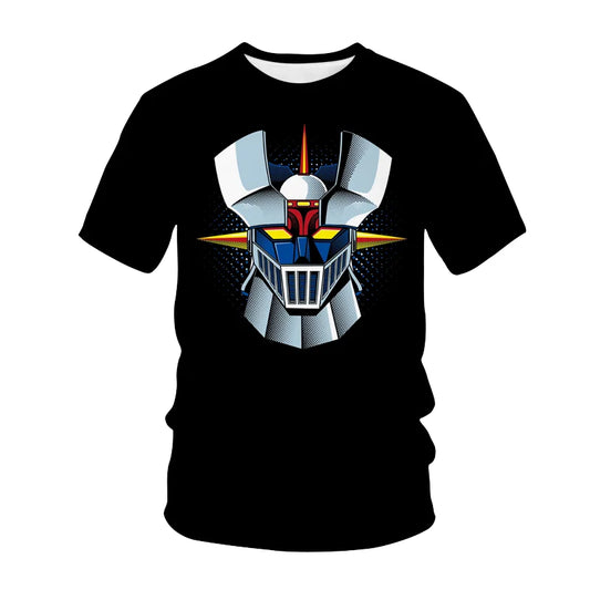 Casual Men's & Kids T-Shirt General Basic Anime Robot Streetwear 3D Printed 100% Polyester Plain Dyed for Boys & Girls
