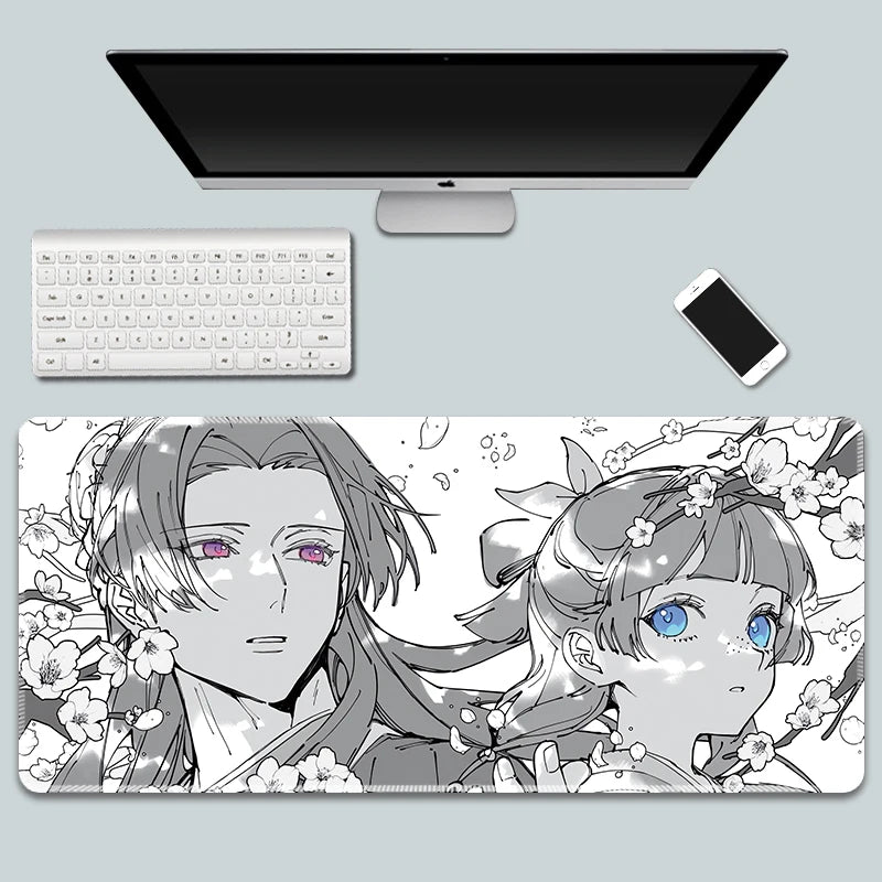 The Apothecary Diaries Gaming Mouse Pad Kawaii Colorful Extended for Mouse and Keyboard Non-Slip with Anime Cute Girl Design