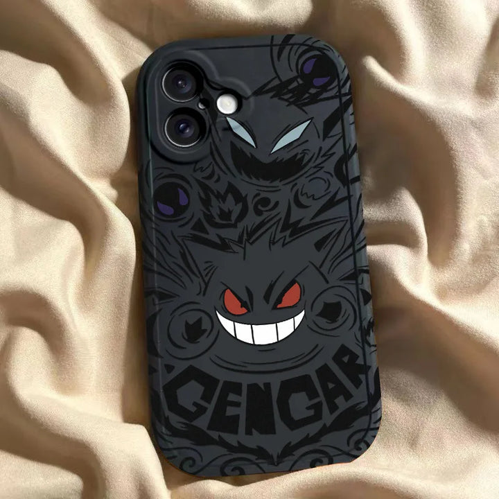 Trendy Cute Cartoon Anime Gengar Soft Silicone Phone Case for iPhone 16 17 Pro Max Shell Colorful Comfortable Mobile Phone Shell